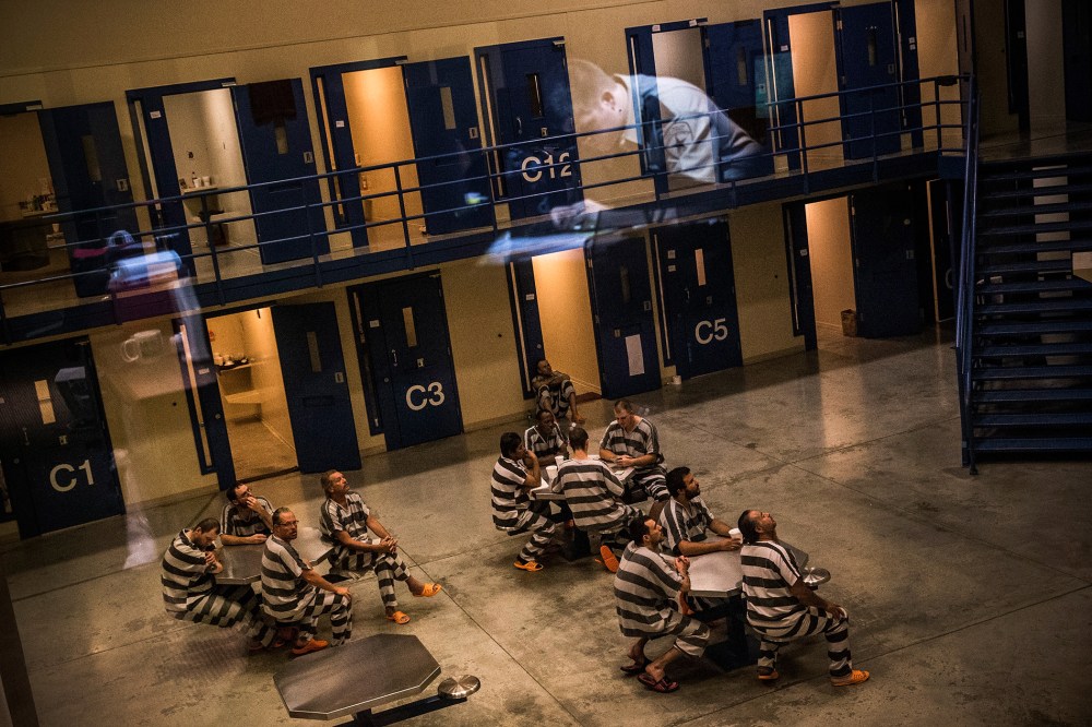 Inmates in the county jail on July 26, 2013 in Williston, North Dakota.