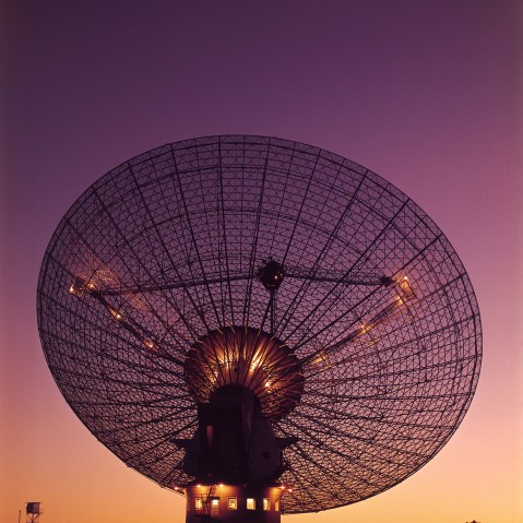 CSIRO's Parkes radio telescope as it was around the time of the first manned Moon landing in 1969.