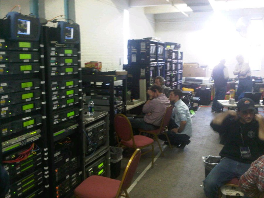 This part of the Nerve Center - the transmission room - isn't as pretty - but nothing gets on TV without it