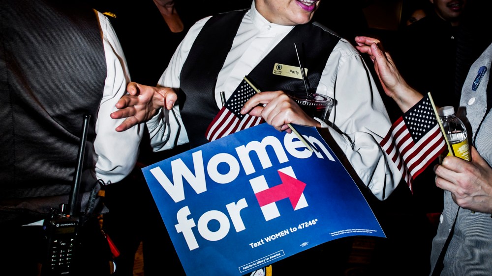 Supporters of Sec. Hillary Clinton celebrate her victory in the Democratic caucus in Las Vegas, Nev. on Feb. 20, 2015. (Photo by Dina Litovsky/Redux for MSNBC)