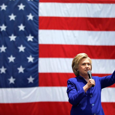 Democratic presidential candidate Hillary Clinton speaks at a rally, June 6, 2016, in Lynwood, Calif. (Photo by John Locher/AP)
