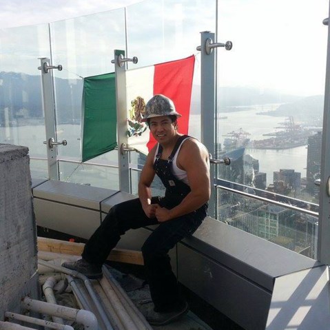 Diego Saul Reyna atop the Trump Tower in Vancouver, Canada. (Photo courtesy of Diego Saul Reyna)