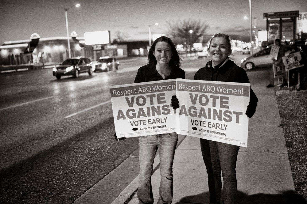 Opponents of the Pain-Capable Unborn Child Protection Act in Albuquerque.