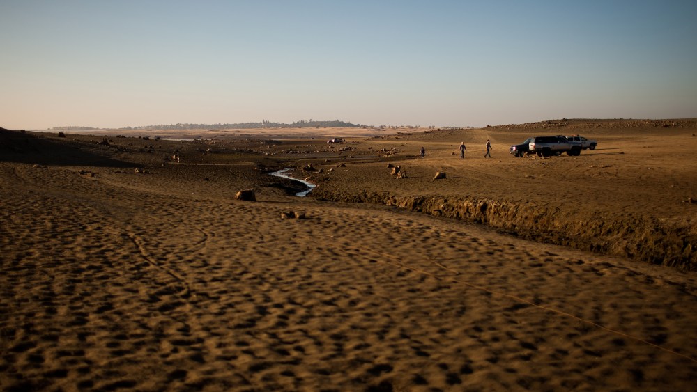 Folsom Lake reservoir has dropped to 18% capacity as an unseasonably dry winter in California stokes fears of a severe drought.