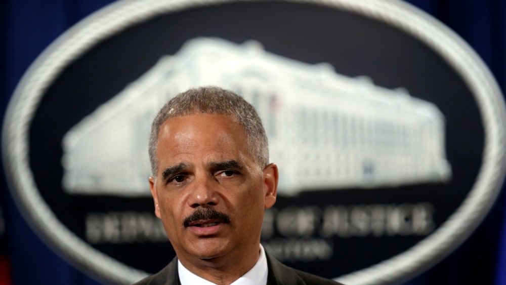 Attorney General Eric Holder at the Justice Department July 14, 2014.