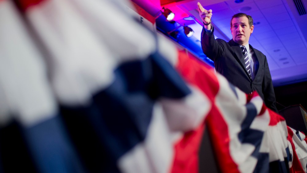 Sen. Ted Cruz, R-Texas speaks at the International Association of Firefighters (IAFF) Legislative Conference and Presidential Forum in Washington, on March 10, 2015. (Photo by Pablo Martinez Monsivais/AP)