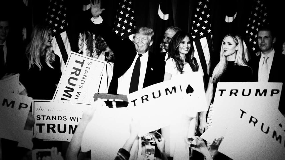 Republican presidential candidate Donald Trump celebrates his victory in the S.C. primary on Feb. 20, 2016. (Photo by Mark Peterson/Redux for MSNBC)