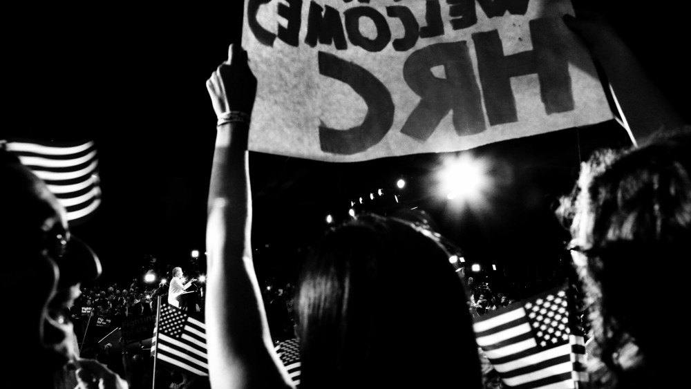 Hillary Clinton speaks to supporters during her victory speech on Super Tuesday in Miami, Fla., March 1, 2016. (Photo by Mark Peterson/Redux for MSNBC)
