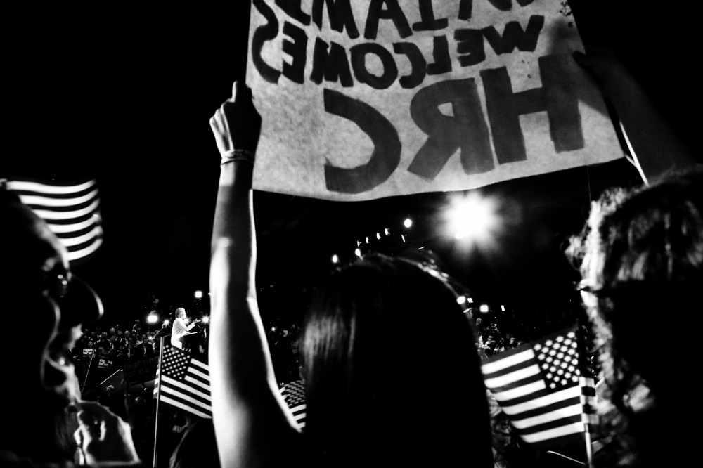 Hillary Clinton speaks to supporters during her victory speech on Super Tuesday in Miami, Fla., March 1, 2016. (Photo by Mark Peterson/Redux for MSNBC)