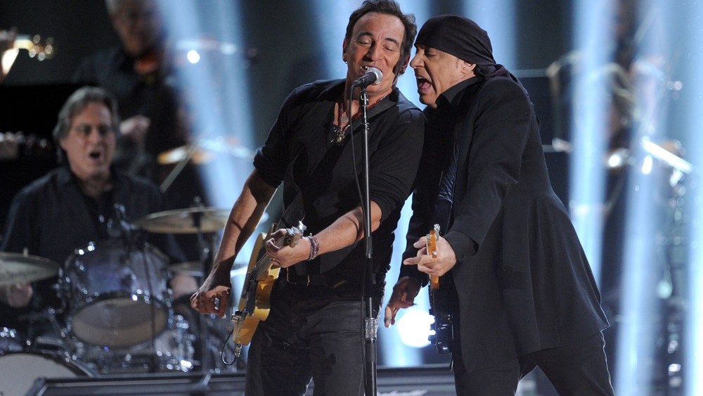 Bruce Springsteen and Steven Van Zandt perform onstage at the 54th Annual GRAMMY Awards held at Staples Center on February 12, 2012 in Los Angeles, California.
