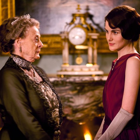 File Photo handout: From left to right: Dame Maggie Smith as Violet, Dowager Countess of Grantham and Michelle Dockery as Lady Mary in Downton Abbey series 3. (Photo courtesy of Carnival Films)
