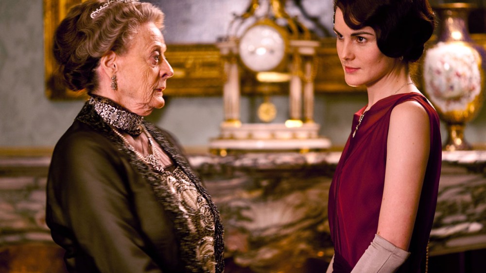 File Photo handout: From left to right: Dame Maggie Smith as Violet, Dowager Countess of Grantham and Michelle Dockery as Lady Mary in Downton Abbey series 3. (Photo courtesy of Carnival Films)