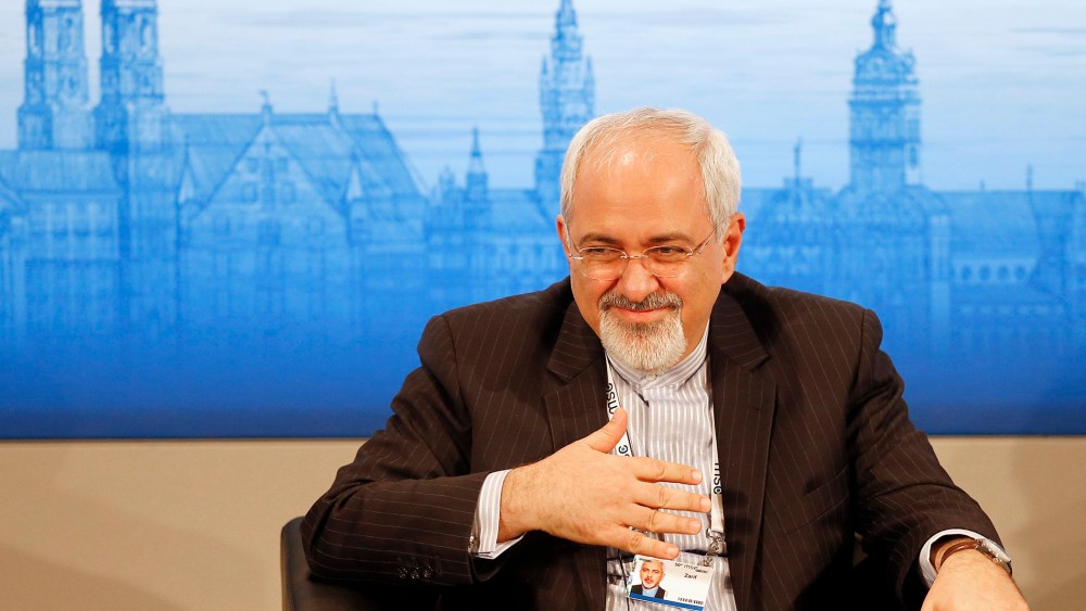 Iran's Foreign Minister Mohammad Javad Zarif listens during a panel discussion at the 50th Security Conference on security policy in Munich, Germany, Sunday, Feb. 2, 2014.