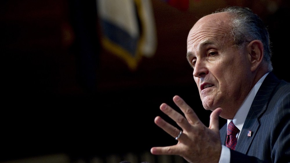 Former New York City Mayor Rudy Giuliani speaks during an event at the National Press Club in Washington, D.C. (Photo by Saul Loeb/AFP/Getty)