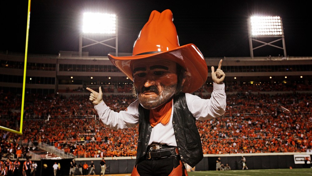 Oklahoma State Cowboys mascot Pistol Pete performs during a game against the Arizona Wildcats on Sept. 8, 2011 at Boone Pickens Stadium in Stillwater, Okla. (Photo by Brett Deering/Getty)