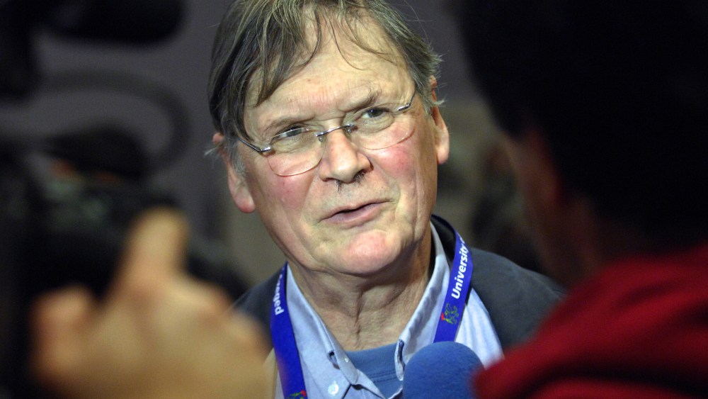 English biochemist, the Nobel-prize winner Sir Richard Timothy 'Tim' Hunt. (Photo by Csaba Segesvari/AFP/Getty)