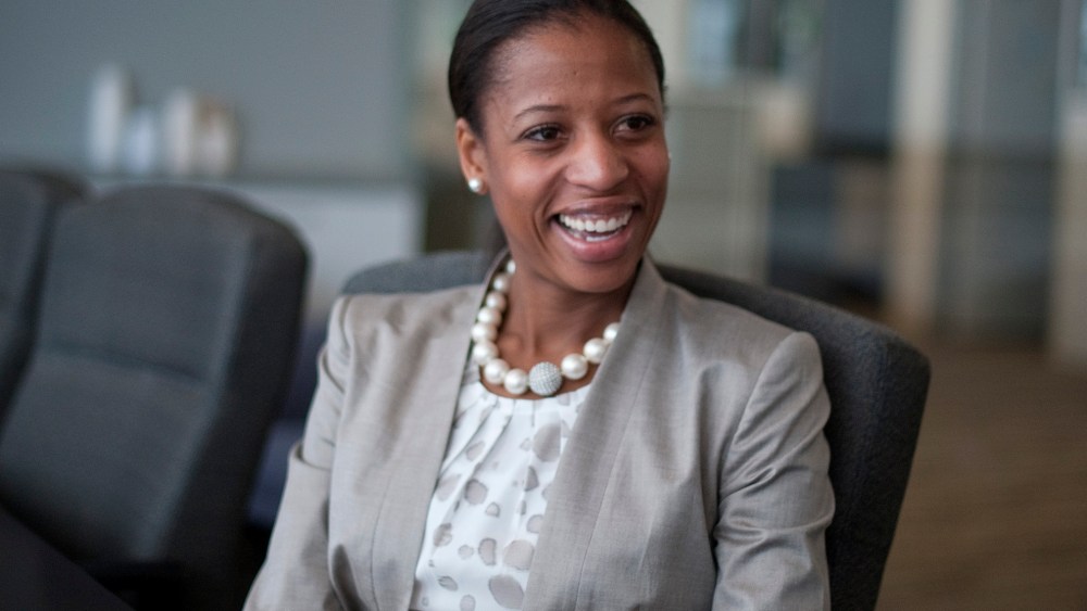 Mia Love (R-Utah) is interviewed at the CQ Roll Call office in Washington, DC. (Photo By Douglas Graham/Roll Call/Getty)