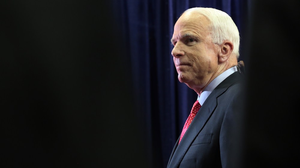 U.S. Sen. John McCain (R-AZ) attends the third day of the Republican National Convention at the Tampa Bay Times Forum on Aug.. 29, 2012 in Tampa, Fla. (Photo by Spencer Platt/Getty)