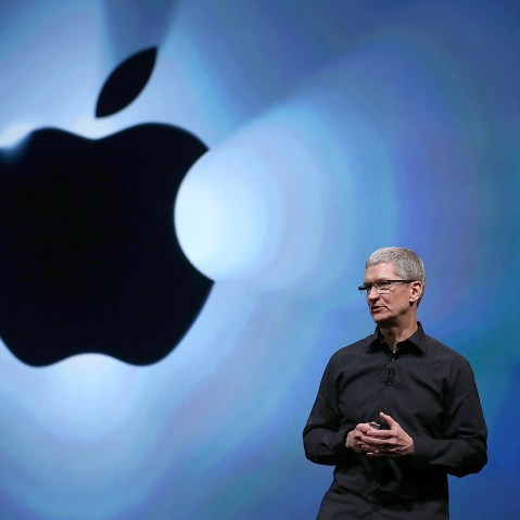 Apple CEO Tim Cook speaks during an Apple special event at the Yerba Buena Center for the Arts on Sept. 12, 2012 in San Francisco, Calif. (Photo by Justin Sullivan/Getty)