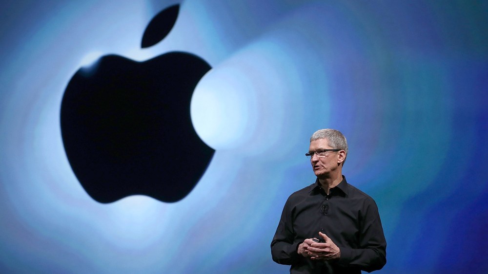 Apple CEO Tim Cook speaks during an Apple special event at the Yerba Buena Center for the Arts on Sept. 12, 2012 in San Francisco, Calif. (Photo by Justin Sullivan/Getty)