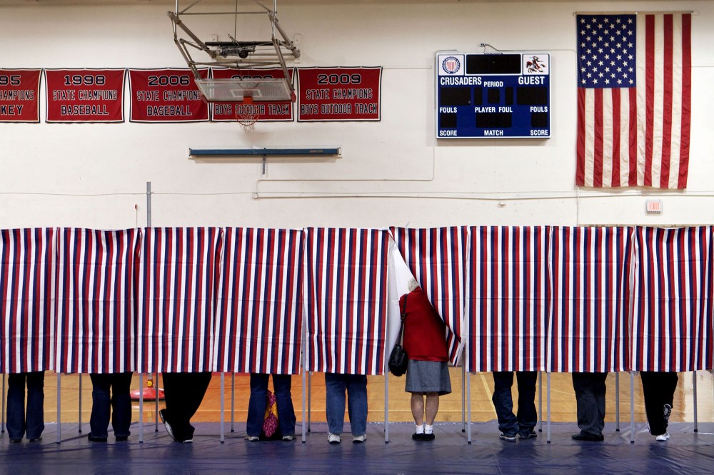 Voters in Manchester, N.H., on Election Day. (Photo by Kayana Szymczak/The Boston Globe/Getty)