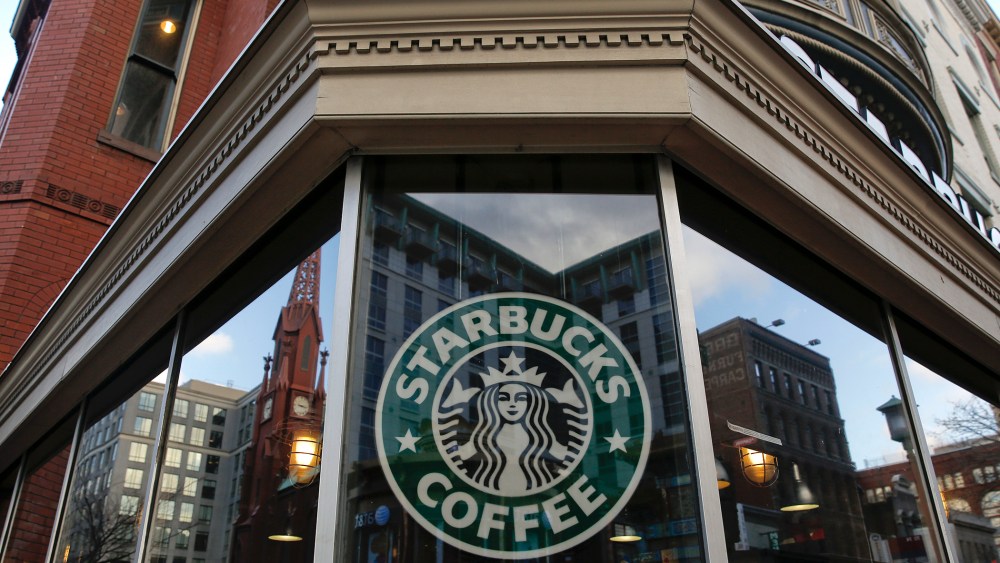 An exterior view of a Starbucks. (Photo by Drew Angerer/Getty)