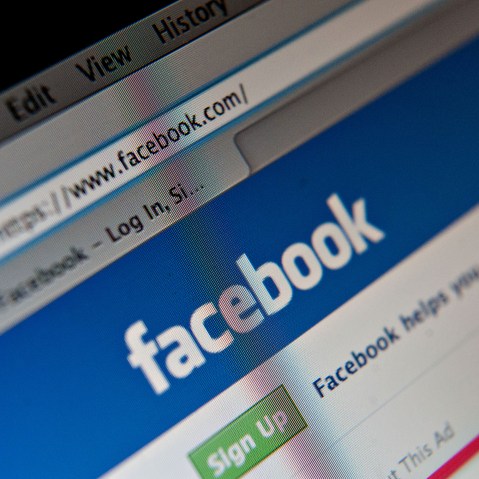 A Facebook Inc. logo is displayed at the top of the login page for facebook.com on a computer screen. (Photo by Daniel Acker/Bloomberg/Getty)