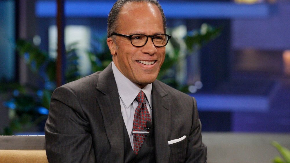 News anchor Lester Holt during an interview on the Tonight Show with Jay Leno, on Feb. 13, 2013. (Photo by Paul Drinkwater/NBC/NBCU Photo Bank/Getty)