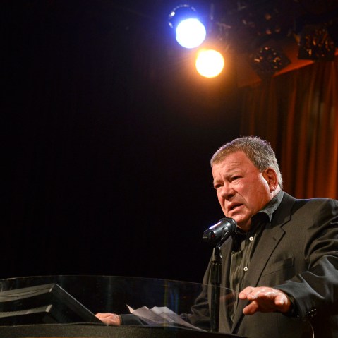 Actor William Shatner speaks at the 12th Annual Heller Awards at The Beverly Hilton Hotel on September 19, 2013 in Beverly Hills, Calif. (Photo by Vivien Killilea/WireImage/Getty)