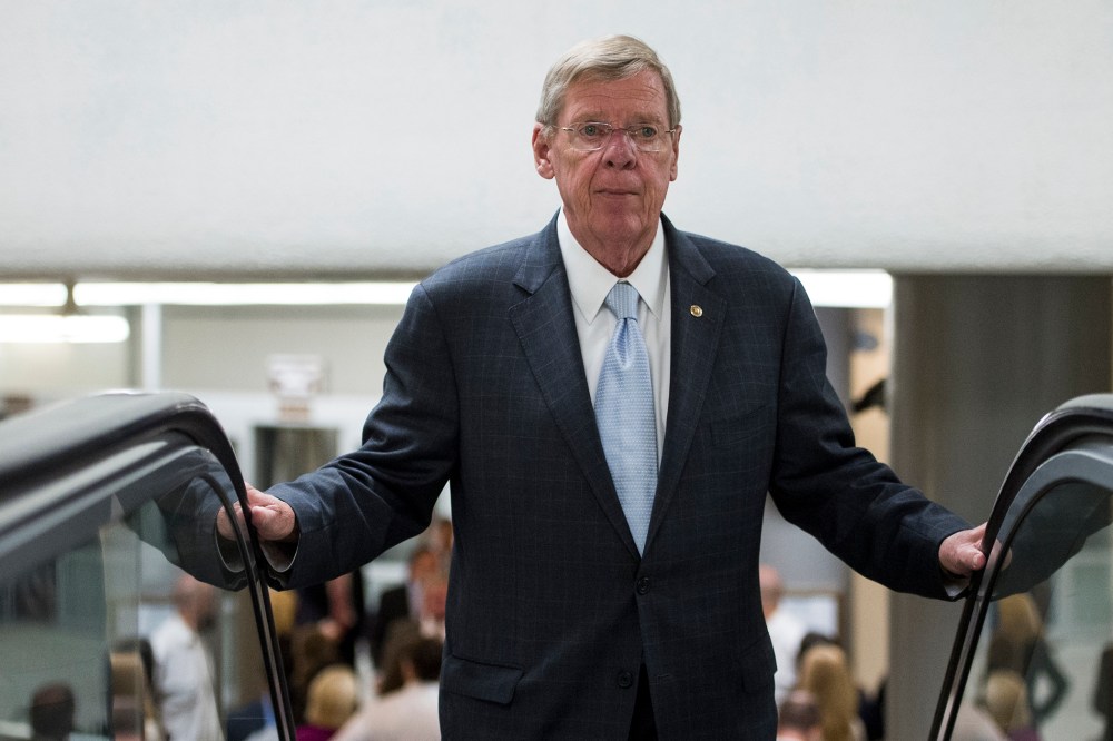 Sen. Johnny Isakson, R-Ga., arrives in the Capitol for a vote on Tuesday, Sept. 24, 2013. (Photo By Bill Clark/CQ Roll Call/Getty)