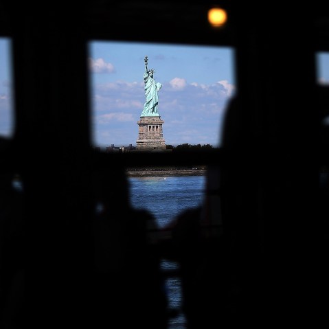 People view the Statue of Liberty in New York, N.Y. (Photo by Spencer Platt/Getty)