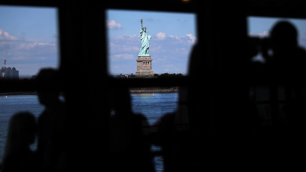 People view the Statue of Liberty in New York, N.Y. (Photo by Spencer Platt/Getty)