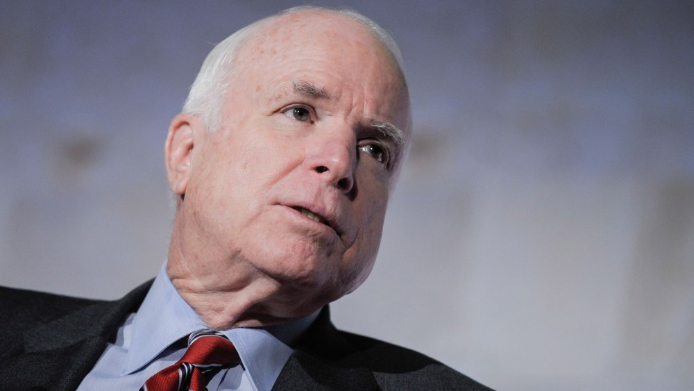 John McCain speaks during The Daily Beast's 2nd Annual Hero Summit at Andrew W. Mellon Auditorium on Oct. 10, 2013 in Washington, DC. (Photo by Kris Connor/Getty)