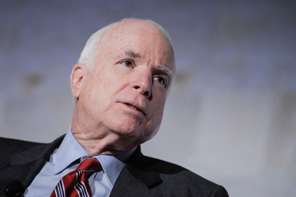 John McCain speaks during The Daily Beast's 2nd Annual Hero Summit at Andrew W. Mellon Auditorium on Oct. 10, 2013 in Washington, DC. (Photo by Kris Connor/Getty)