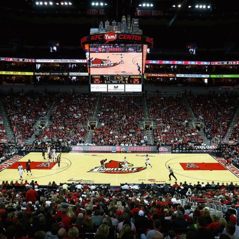 A general view of the Louisville Cardinals basketball game against in Louisville, Ky. (Photo by Andy Lyons/Getty)