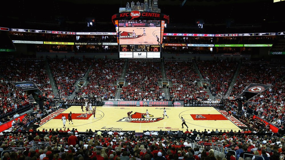 A general view of the Louisville Cardinals basketball game against in Louisville, Ky. (Photo by Andy Lyons/Getty)