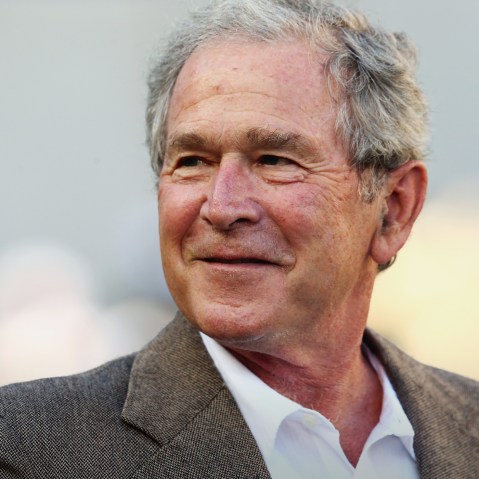 Former U.S. President George W. Bush attends a game between the Southern Methodist Mustangs and the Baylor Bears at McLane Stadium on Aug. 31, 2014 in Waco, Texas. (Photo by Ronald Martinez/Getty)