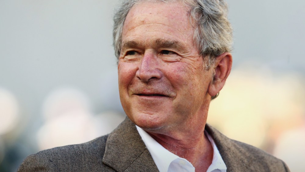 Former U.S. President George W. Bush attends a game between the Southern Methodist Mustangs and the Baylor Bears at McLane Stadium on Aug. 31, 2014 in Waco, Texas. (Photo by Ronald Martinez/Getty)