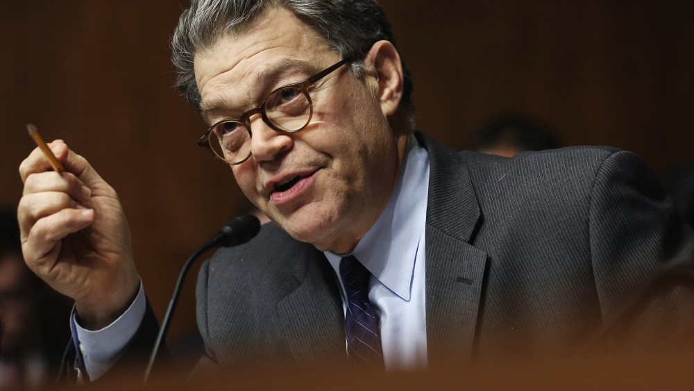 Sen. Al Franken (D-MN) speaks during a hearing before the Senate Judiciary Committee Dec. 11, 2013 on Capitol Hill in Washington, DC. (Photo by Alex Wong/Getty)
