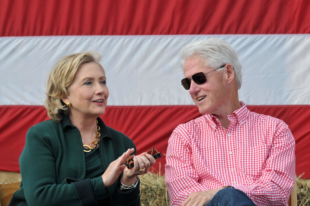 Last year, former President Bill Clinton and his wife former Secretary of State Hillary Rodham Clinton attended the 37th Harkin Steak Fry, Sept. 14, 2014 in Indianola, Iowa.