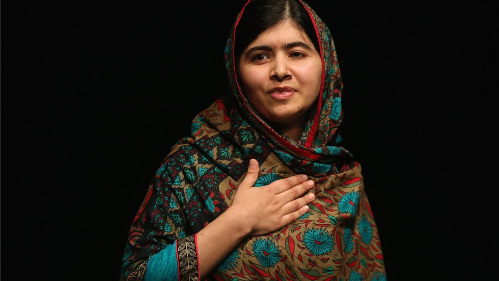 Malala Yousafzai speaks during a press conference at the Library of Birmingham after being announced as a recipient of the Nobel Peace Prize, on Oct. 10, 2014 in Birmingham, England. (Photo by Christopher Furlong/Getty)