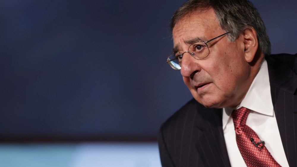 Former Secretary of Defense and director of the Central Intelligence Agency Leon Panetta discuss his new book, 'Worthy Fights,' during an event in the Jack Morton Auditorium at George Washington University, Oct. 14, 2014. (Photo by Chip Somodevilla/Getty)