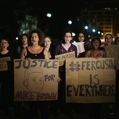 Hundreds Rally In DC After Grand Jury Decision In Michael Brown Shooting. (Photo by Chip Somodevilla/Getty)