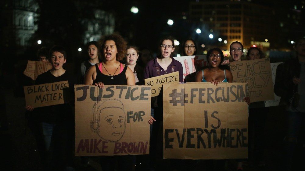 Hundreds Rally In DC After Grand Jury Decision In Michael Brown Shooting. (Photo by Chip Somodevilla/Getty)