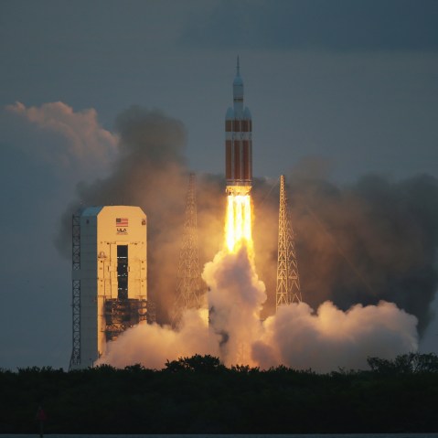The United Launch Alliance Delta 4 rocket carrying NASA's first Orion deep space exploration craft takes off from its launchpad on Dec. 5, 2014 in Cape Canaveral, Fla. (Photo by Joe Raedle/Getty)