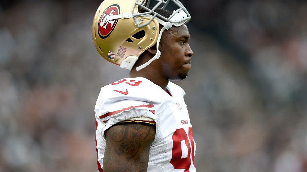 Aldon Smith #99 of the San Francisco 49ers (Photo by Thearon W. Henderson/Getty).