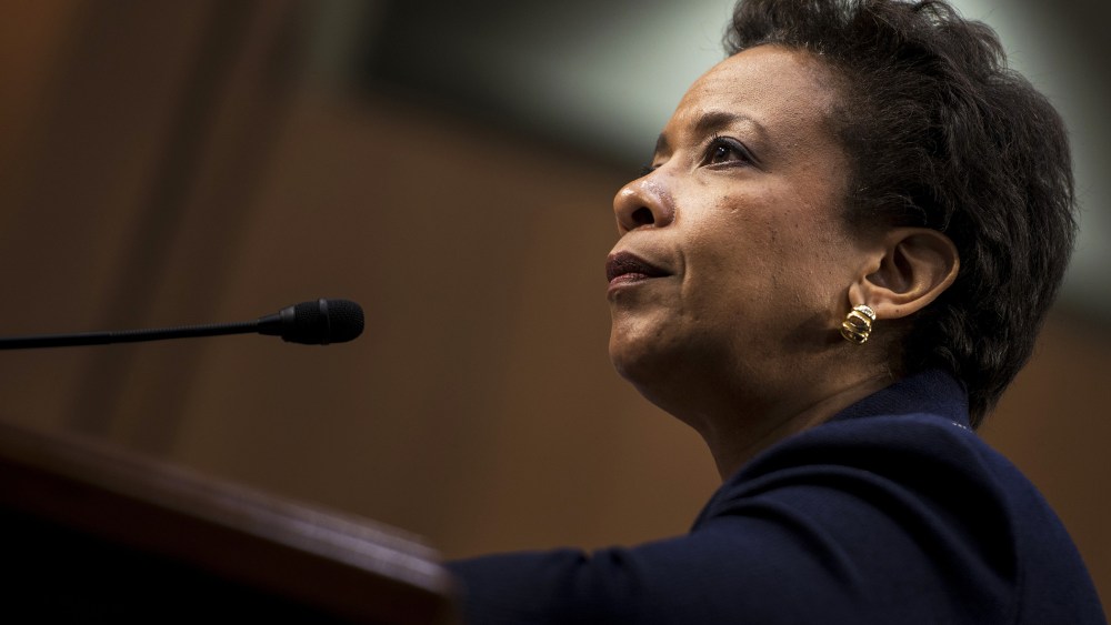 Loretta Lynch listens during her confirmation hearing before the Senate Judiciary Committee January 28, 2015 in Washington, D.C. (Photo by Brendan Smialowski/AFP/Getty)
