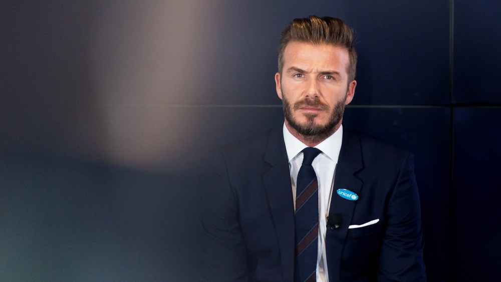 David Beckham attends a photocall as he celebrates 10 years as a UNICEF goodwill ambassador at Google HQ on Feb. 9, 2015 in London, England. (Photo by Ian Gavan/Getty)