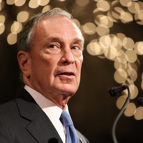 Former Mayor of New York City, Michael Bloomberg, speaks at the "Not One More" Event at Urban Zen on Feb/ 10, 2015 in New York City. (Photo by Monica Schipper/Getty)