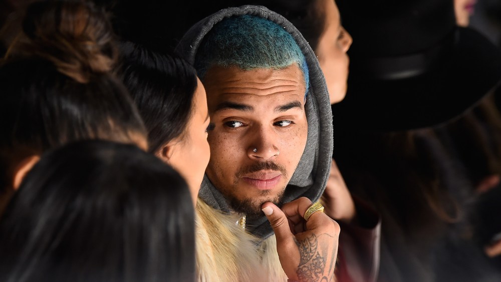 Chris Brown attends Mercedes-Benz Fashion Week Fall 2015 at The Salon at Lincoln Center on Feb. 17, 2015 in New York City. (Photo by Frazer Harrison/Getty/Mercedes-Benz Fashion Week)